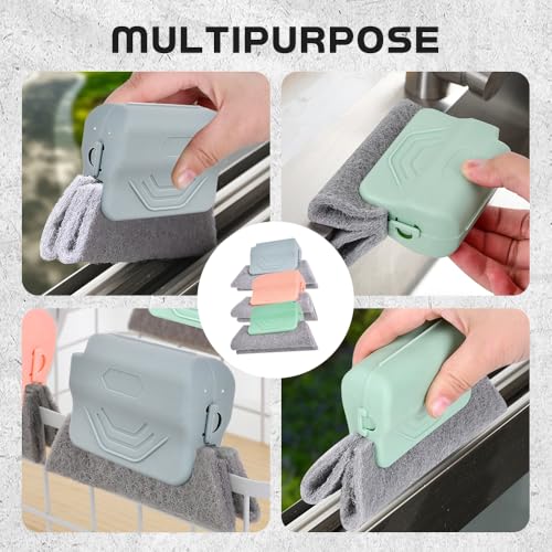 Runsgo Window Track Cleaner, Handheld Cleaning Brush Set, for Window Slides Grooves, Tile Grout Lines, Shutter Slats, Car Ac Vents & Narrow Gaps (Gray 3pcs) - color: Gray 3pcs