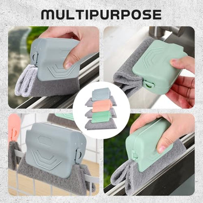 Runsgo Window Track Cleaner, Handheld Cleaning Brush Set, for Window Slides Grooves, Tile Grout Lines, Shutter Slats, Car Ac Vents & Narrow Gaps (Mixed-3pcs) (Green-3pcs) - color: Green-3pcs