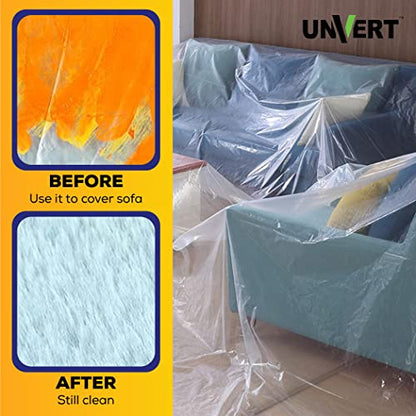 Drop Cloth Painters Plastic Sheeting - Plastic Drop Cloths for Painting, 9 x 12 Feet Paint Drop Cloth Tarp, Clear Plastic Tarp Cover, 1 Mil Thick Plastic Sheeting, Multi-Purpose Use (12 Pack) - color: 12 Pack, size: 1 Mil