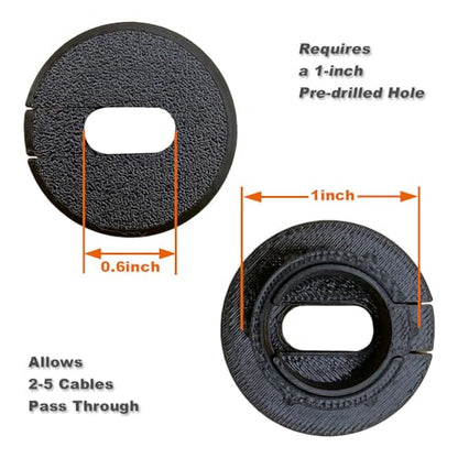1 inch Wall Hole 2-5 Cables Feed Through Bushings for Starlink Cable Masonry Routing Kit Ethernet grommet, Wall Pass throught Bushing for Coax Coaxial/Network/CCTV Cable,2 Pack - style: 1 inch Wall Hole for 2-5 Cables