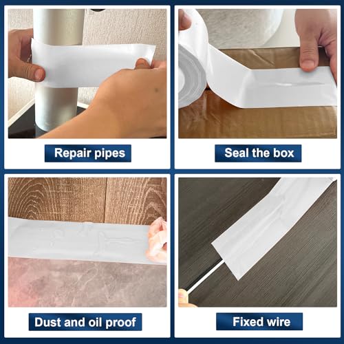 White Duct Tape Heavy Duty, 1.88 Inch x 35 Yard Waterproof Strong Adhesive Duct Tape for Indoor Outdoor Repairs Tear by Hand, 1 Roll - color: White