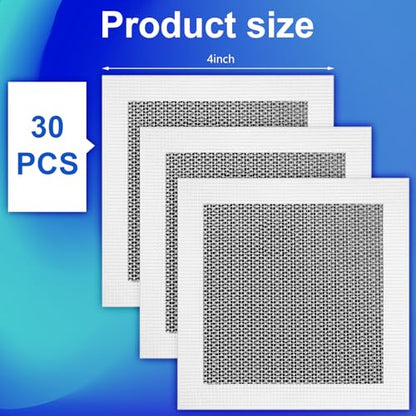 Blulu 30 Pcs 4 Inch Drywall Repair Kit Self Adhesive Mesh Drywall Patches for Holes, Repair Kit for for Aluminum Metal Ceiling Holes Wall Ceiling Tools - size: 4 Inch