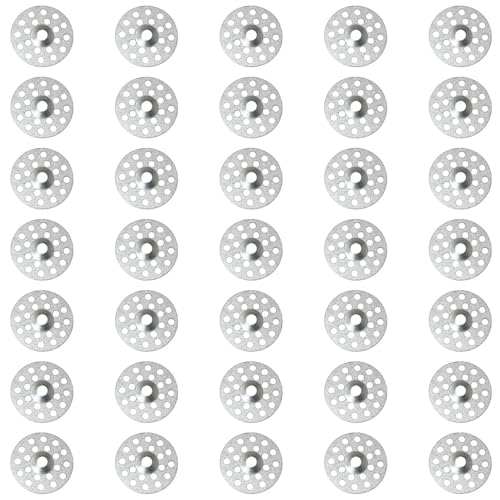200PCS 1 Inch Plaster Wall Repair Washers Insulation Nail Gaskets Silver Special for Wall Ceiling Drywall Hole Fixing Galvanized Metal Composite Board Fixing Lock Washers