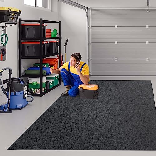 Garage Floor Matting 6.6x8.5 Feet Oil Absorbent Large Rubber Mat Waterproof Rubber Backing Layer Golf Cart Garage Mat Protects Floor from Spills Stains Oil Drip Pan for Under Car (6.6x8.5 Feet) - size: 6'7" x 8'6" (Rectangular)