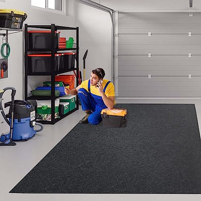 Garage Floor Matting 6.6x8.5 Feet Oil Absorbent Large Rubber Mat Waterproof Rubber Backing Layer Golf Cart Garage Mat Protects Floor from Spills Stains Oil Drip Pan for Under Car (6.6x8.5 Feet) - size: 6'7" x 8'6" (Rectangular)