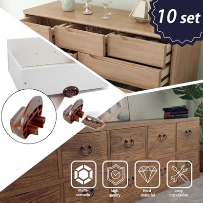 10PCS Drawer Guide Kits(Drawer Slides Repair kit with Screws) Replacement for Rite-Trak II Model #168 Drawer Guide Glide,Commercial Slide Style Drawers Drawer Slides(10(10)