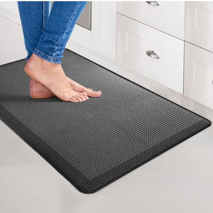 Art3d 18" x 30" x 0.4" (Pack of 1) Kitchen Floor Mat Black, Black - color: Black, size: 30"L x 18"W x 0.4"Th