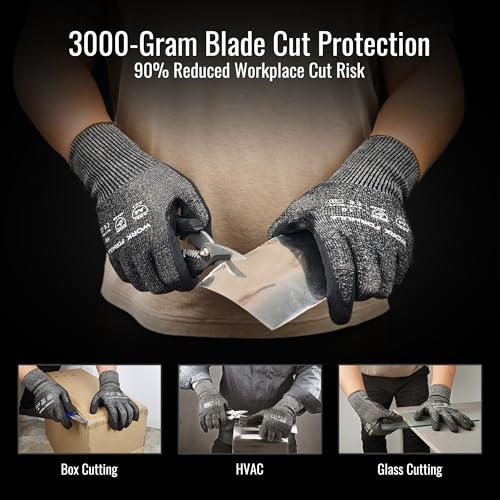 2/5 Pack Snug Fit Cut Resistant Gloves, ANSI A4, XS-3XL, Men/Women, Metal/Glass/Wood/Box Cutting, Fishing, HVAC - size: Medium (Pack of 2)