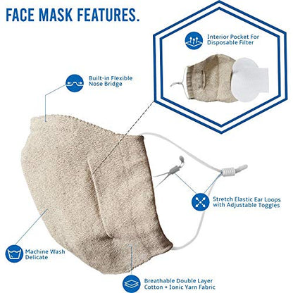 Wembley Adjustable and Washable Face Mask for Adults and Kids - color: Beige, size: 1 Count (Pack of 1)
