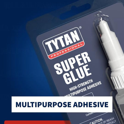 TYTAN Professional Super Glue 0.7 oz (20g) 1 Pack – Fast Dry Clear Cyanoacrylate Adhesive – Strong Instant Bond for Plastic, Metal, Wood, Rubber & More – Precision Nozzle