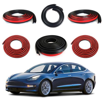 Car Weather Stripping for Tesla Model 3 Car Door Rubber Seal Strip Self Adhesive Auto Soundproofing Weatherstrip for Front/Rear Trunk A-Pillar B-Pillar Front/Rear Door - style: For Tesla Model 3