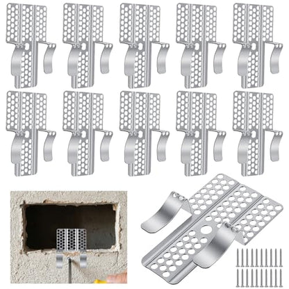 10 Pack Drywall Repair Clips, 1/2 Inch Drywall Patch Clips with 20 Screws, Professional Stainless Steel Dry Wall Repair Kit for Damaged Walls Repairing