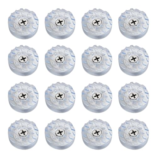 16PCS 1” Transparent Round Furniture Pads, Non-Slip Heavy Duty Screw-on Furniture Feet, Noise-Canceling Silicone Sliders for Table Desk Chair Sofa Legs - size: 1"
