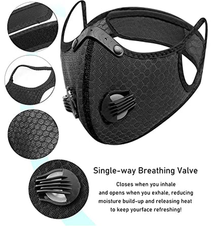 FULIER Dust Face Mask Anti-Fog Outdoor Cool Sports Mask Reusable Face Protection - color: Grey
