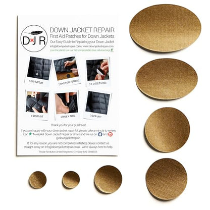Down Jacket Repair Patches - Self-Adhesive Down Jacket Repair Patches | Waterproof, Tear-Resistant, Pre-Cut Patches | 7-Piece Set for Outdoor Gear, Sleeping Bags & Tent - color: Gold
