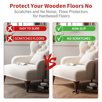 Ezprotekt 2 inch Non Slip Wood Furniture Pads for Hardwood Floors, 4 Pcs Round Anti Slip Furniture Coaster Cups Floor Protectors with Anti-Slide EVA for Chair Sofa Table Bed Couch (Dark Brown) - size: 2 inch