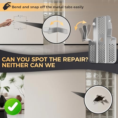 32 Pack Drywall Repair Clips,Easy Install Drywall Clip 1/2 Inch,Professional Hole Repair Patch Kit for Wall and Sheetrock, Strong Metal Backing Clips with Screws for Home Improvement - color: Silver-32