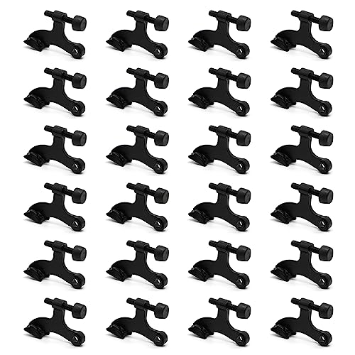 24 Pack Hinge Pin Black Door Stopper, Adjustable Heavy Duty Hinge Pin Door Stop with Black Rubber Bumper Tips - color: Matte Black, size: 24