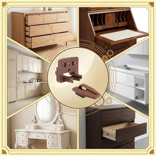 8 Set Drawer Guide Kit, Enhanced Commercial Slide Style Drawers for Kenlin Rite-Trak II 168, Vaughan Bassett, Legacy, Replacement Dresser Drawer Slides Repair Kit with Roller (20 Set Drawer Guide Kit) - style: 20 Set Drawer Guide Kit