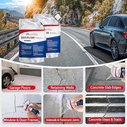 Concrete Crack Filler, Waterproof Cement Sealant, Flexible Caulking Glue, for Outdoor Driveway, Walkway, Patio, Wall and Foundation Cracks (4 Pack) - style: 4 PACK