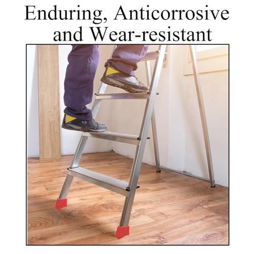 SagaSave Ladder Accessories Ladder Feet Mat Non Slip Folding Ladder Rubber Stair Foot Pads Covers Antiskid Ladder Leg Cushion Bumper Leg Cover Replacement Ladder Leveler