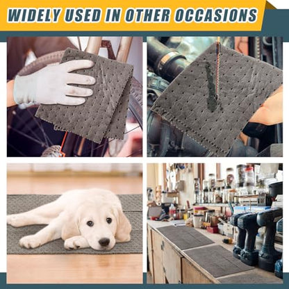 SmoothNovelty 30" W x 150' l Oil Absorbent Mat Roll Oil Pads Absorbs up to 40.2 Gallons Heavyweight Mat Roll for Protecting Home Garage Basement(Gray) - color: Grey