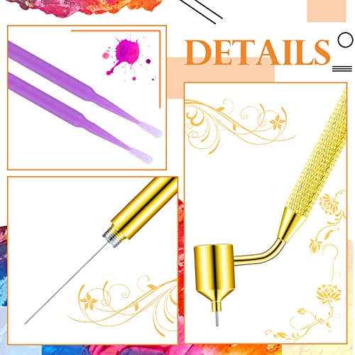 Tondiamo 100 Pack 0.5 mm Touch up Paint Brushes Repair Pen Gold Paint Applicator Fluid Writer Pen Detailing Disposable Micro Applicator for Auto Repair Chip Automotive Scratch(Purple) - color: Purple