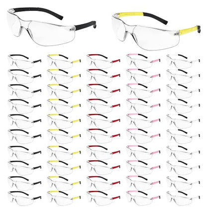 Salfboy Safety Glasses for Men Women ANSI Z87.1 Safety Glasses Bulk Protective Eyewear Scratch-Resistant - color: 118-50pcs-leg Colorful