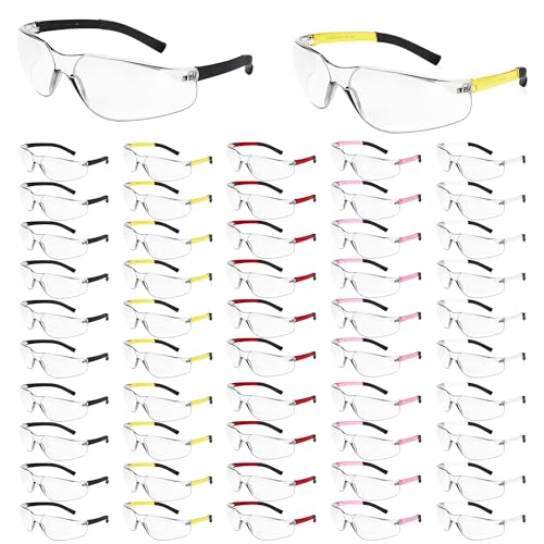 Salfboy Safety Glasses for Men Women ANSI Z87.1 Safety Glasses Bulk Protective Eyewear Scratch-Resistant - color: 118-50pcs-leg Colorful