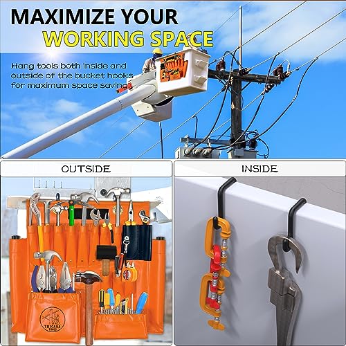 Lineman Tool Board, Aerial Apron, Bucket Truck Tools Organizer with Over 16 Pockets, Tool Organizer for Bucket Trucks and Lineman, Includes Two 2” Bucket Hooks - size: 16 Pockets(with Magnet)