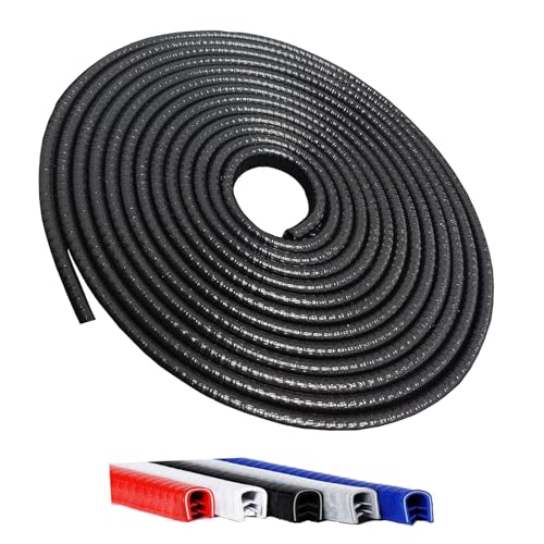 Winfort 16.5FT(5M) Universal Car Door Edge Protector Guards, No-Glue Required Rubber Seal U Shape Automotive Door Entry Guard, Suitable for Most Cars, SUVs and Trucks (Black) - color: Black, size: 16.5Ft