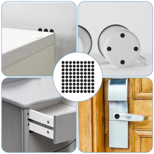 261 Pcs Mini Foam Felt Pads, Self Stick Pads Furniture Felt Pad Round 3/8 Inches Diameter Self Adhesive Cabinet Cushion Dots for Cabinet Doors Furniture Desks Floor Drawers Black