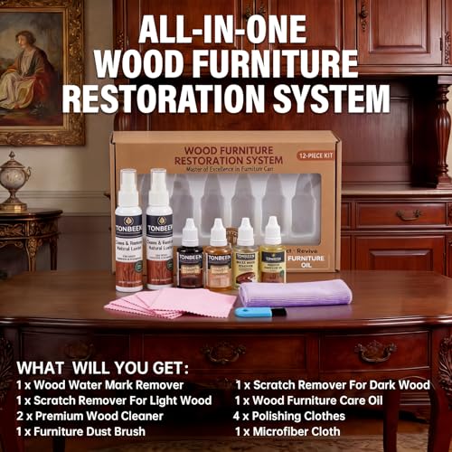 Wood Furniture & Floor Scratch Remover Repair Kit,12 PCS Professional Hardwood Furniture Cleaner Restore Care Set - Eraser Scratch, Covers Nicks, Scuffs & Dogs, Cats Scratches, Marks & Minor Defects