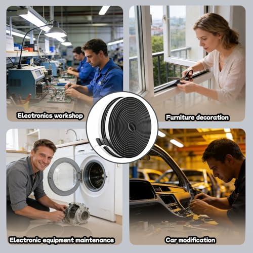 Ultra Strong Self-Adhesive Foam Tape, 1/2" x 1/4" x 33 FT Weather Stripping Seal for Doors Windows, Soundproofing, Noise Reduction, Insulation, AC Seal - Easy Cut, Heat Cold Resistant, No Residue