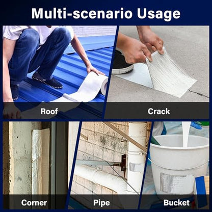 Butyl Tape Waterproof Sealing Tape 2Inch x 34Feet, Aluminum Foil Tape, Butyl Sealant Tape for Pipe Sealing, RV Repair, Window, EDPM Roof Leak Patching, Boat and Pipe Sealing - size: 2 inch x 34 feet