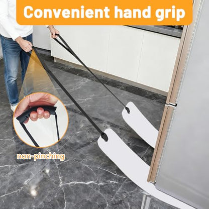 2 Pcs Appliance Sliders for Refrigerators Plastic Appliance Glide with Pull Strap Furniture Moving Slides for Tile Carpet Hardwood Floors (10''×60'' White) - size: 10''×60'' White