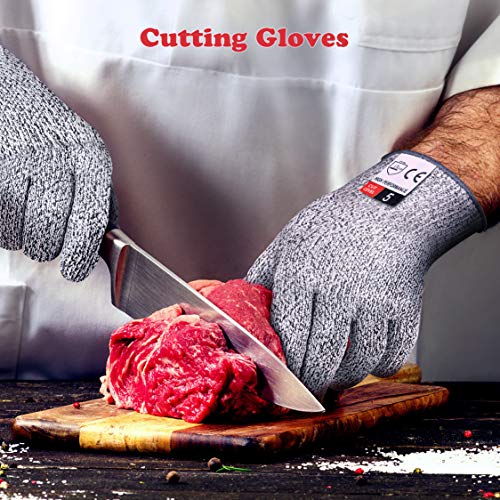 2PCS Cut Resistant Gloves, Cutting Gloves Level 5 Protection for Kitchen - size: Medium, style: Original