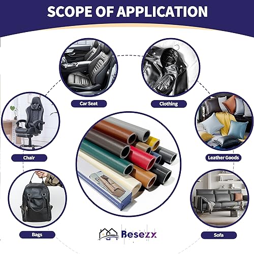Besezx Leather Repair Patch Tape Kit, Self Adhesive Leather Repair for Furniture, Couch, Sofa, Car Seats,Office Chair,Vinyl Repair Kit.30inx16in - color: Beige-Litchi Grain, size: 30 in x 16 in