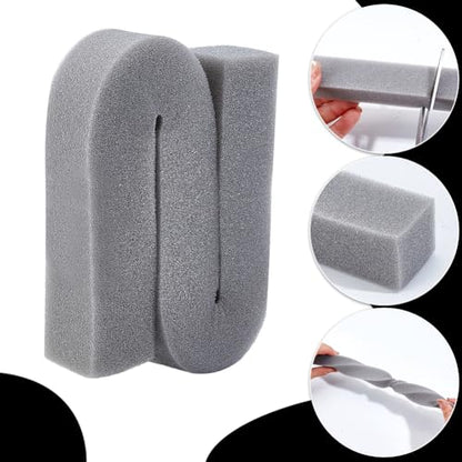 WADORN 2Pcs Air Conditioner Foam Tape, 2 x 1 inch x 6.5 Ft Weather Stripping Foam with Glue Point High Resilience Rectangle Gray Insulation Strips for Air Conditioner Automotive Door Window Seal