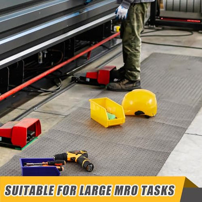 SmoothNovelty 30" W x 150' l Oil Absorbent Mat Roll Oil Pads Absorbs up to 40.2 Gallons Heavyweight Mat Roll for Protecting Home Garage Basement(Gray) - color: Grey