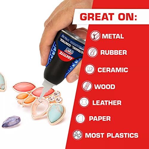 Loctite Super Glue Ultra Gel Control, Clear, 0.14 fl oz Bottle, 3 Pack - Superglue for Plastic, Wood, Metal, Crafts & Repair, Cyanoacrylate Adhesive Instant Glue, Quick Dry - size: 3 Pack, style: Ultra Gel Control