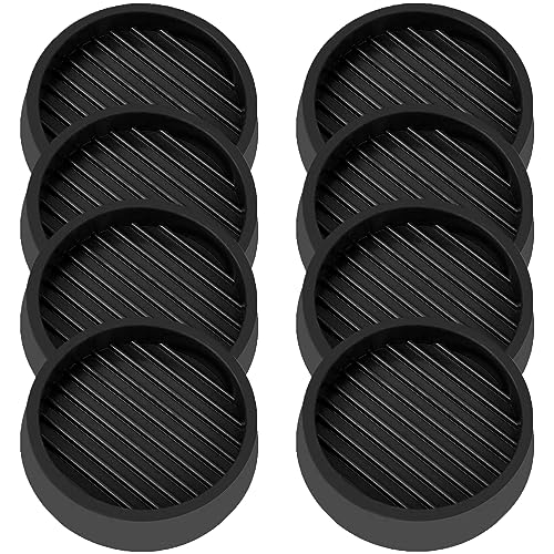 VOCOMO 4X4 Round Rubber Caster Cups, Non Slip Furniture Pads, Anti-Slip Gripper, Anti Skid Furniture Feet, Anti Slide Floor Protector for Bed Couch Table Chair Stoppers (Black, 8 Pack) - color: Black, size: 4” 8pcs