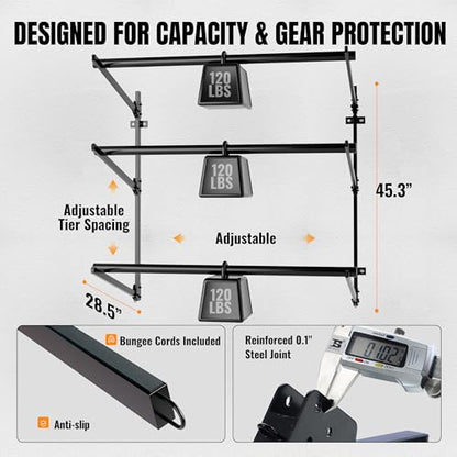 Kayak Wall Mount Rack, 45.3" Heavy Duty Canoe Storage Brackets, Foldable Space Saving Hanger, 304 Stainless Steel for Outdoor & Indoor, Fits SUP/Paddle Board(Black, 2-Tier) - size: H45.3"-2Kayaks-Wall Mount
