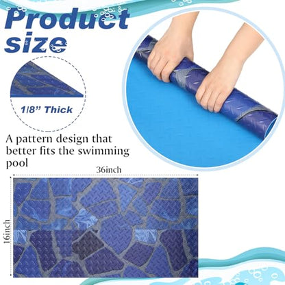 Drydiet Above Ground Ladder Mat, Swimming Protective Nonslip Step Pad with Texture, Pool Essentials Accessories for Floor Liners and Stairs, Marble Pattern(36 x 16 Inch) - size: 36 x 16 Inch