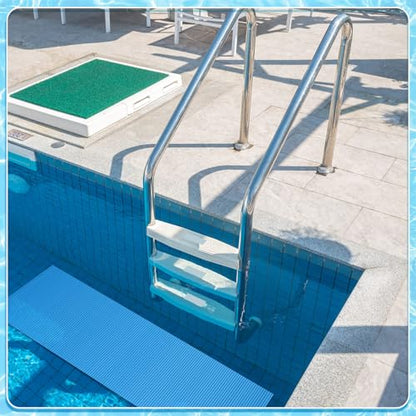 Breling 9" x 36" Swimming Pool Ladder Mat, Protective Pool Ladder Pad Step Mat with Non Slip Texture for Above Ground Swimming Steps Liners and Stairs(Vertical Striped) - size: 9" X 36", style: Vertical Striped