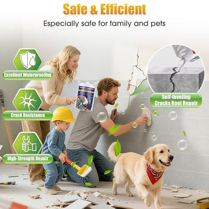 Concrete Crack Filler, 2 PCS Self-Leveling Cement Sealant, Quick-Drying Adhesive Repair for Driveways, Sidewalks, Patios, Outdoor Joint Filler, Gray - style: 35 oz