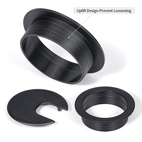 Desk Grommet 2 Inch, Plastic Desk Cord Cable Hole Cover Grommet - 10 Packs, Black - color: Black