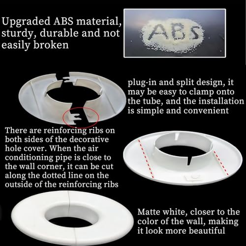 2Pcs 2.2in Air Conditioning Hole Cover for Concealing and Enhancing Room Air Conditioning Units, Detachable Decorative Partition Air Conditioning Hole Cover (White)