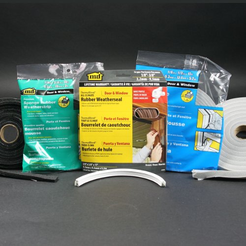 M-D Building Products 06593 1/4 in. x 3/4 in. x 10 ft. Black Sponge Window Seal for Small Gaps - size: 1/4" X 3/4"