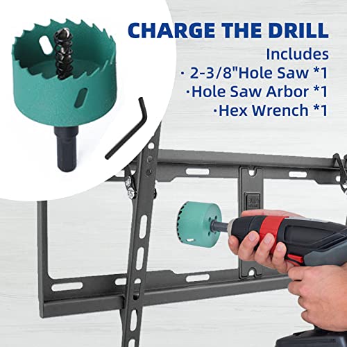 TV Wire Hider Kit for Wall Mount TV, White in Wall Cable Management Kit, Includes 2 Pass Throughs and Hole Saw Drill Attachment for Easy Install - color: White